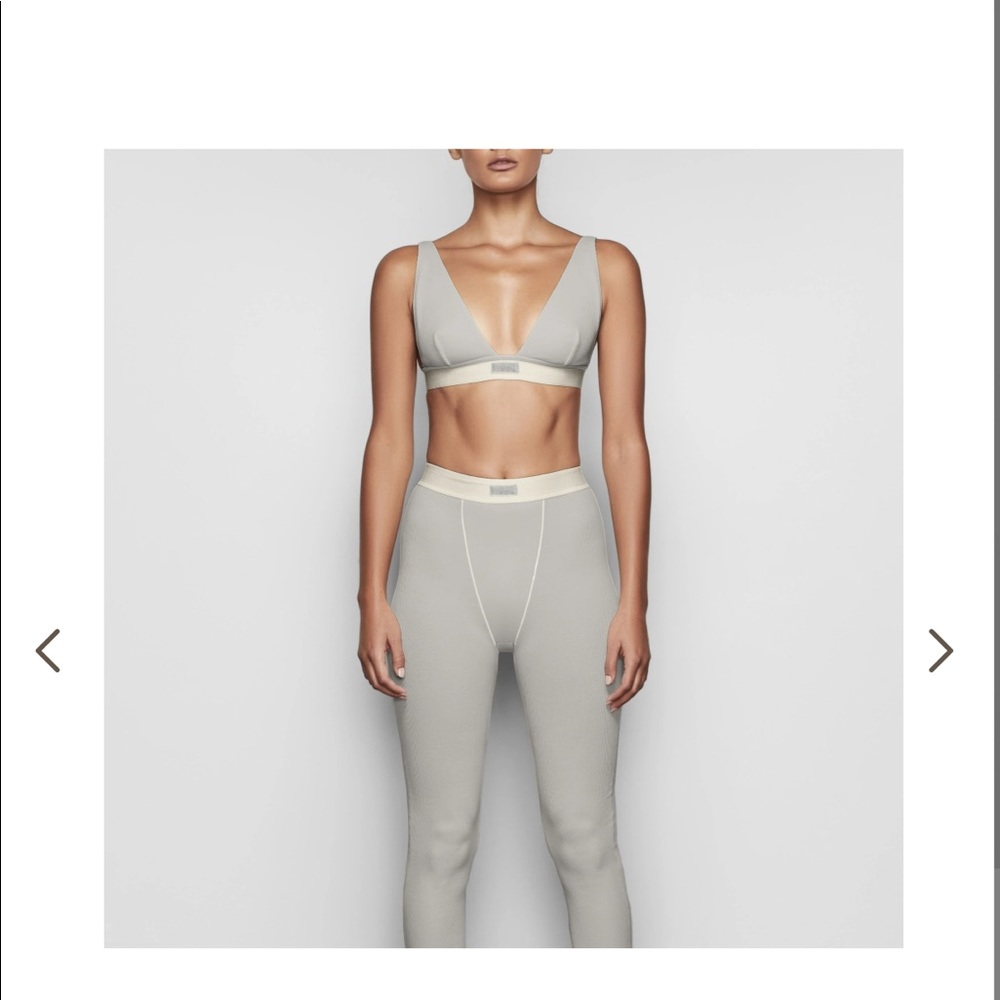 SKIMS cotton rib legging and bra set xs